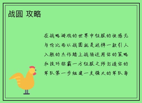 战圆 攻略